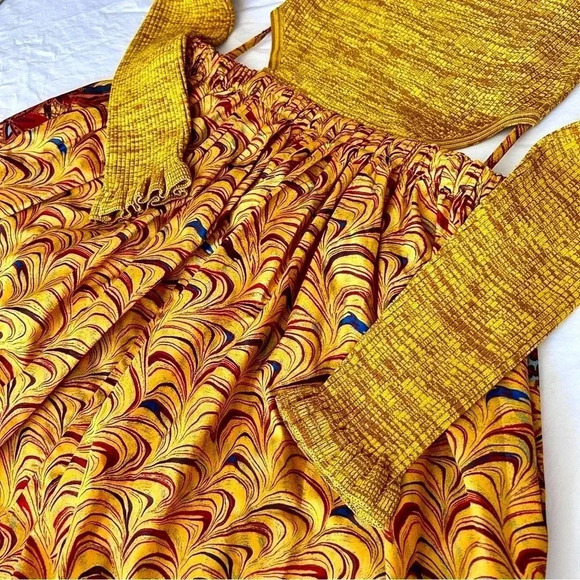 Ulla Johnson Marcellina Knit Taffeta Cutout Midi Dress Size 8 - Picture 10 of 17